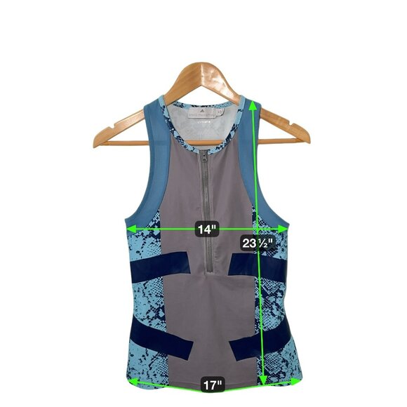 Adidas x Stella McCartney Climalite Techfit Run Tank Blue Womens Medium‎ - Picture 4 of 6